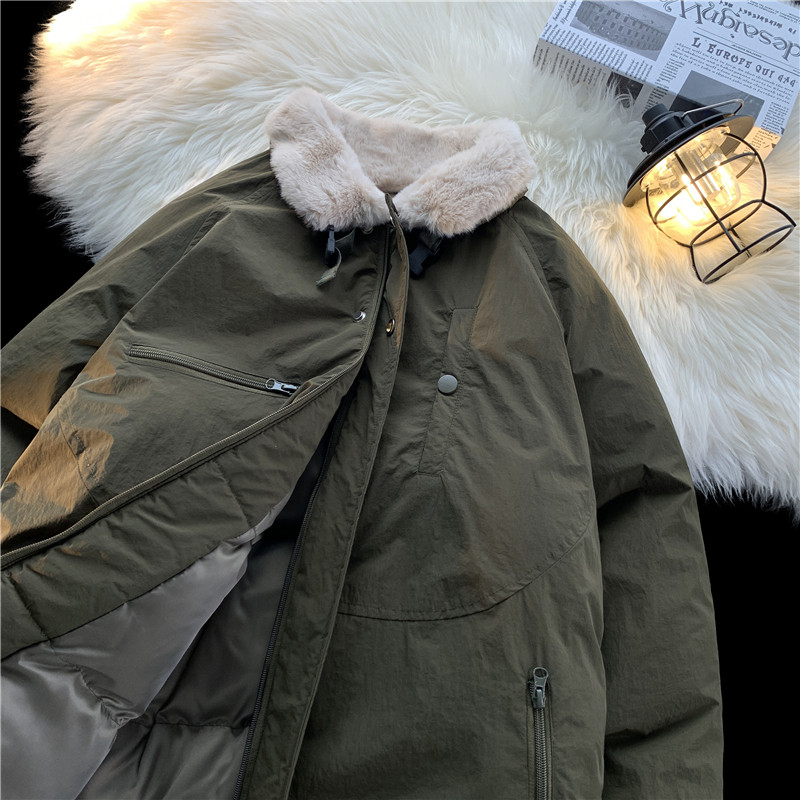 706-1-MF980-P128冬季日系复古羊羔毛翻领工装棉服加厚保暖棉衣,男装棉衣,星座706-1