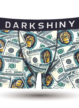 DarkShiny 男友情人节礼物动漫卡通莱卡美钞双枪中腰男士内裤