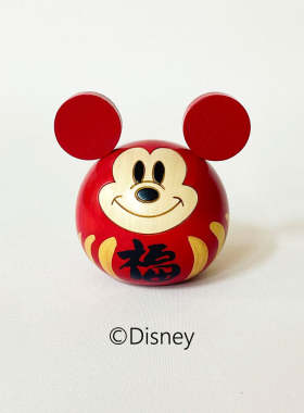 现货 日本制 卯三郎联名 木雕木偶 实木雕刻 米奇达摩