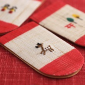 中川政七商店 奈良绘 游中川 磁夹书签 三枚 手纺手织麻制 日本制