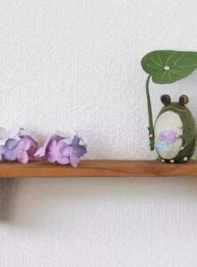 日本制 夏季和风和纸の飾 调湿除臭炭の置物 雨季 蛙 可爱摆件