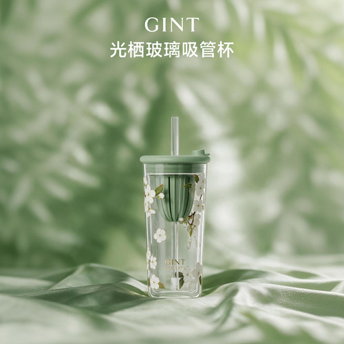 双层高硼硅玻璃可拆茶仓吸管杯