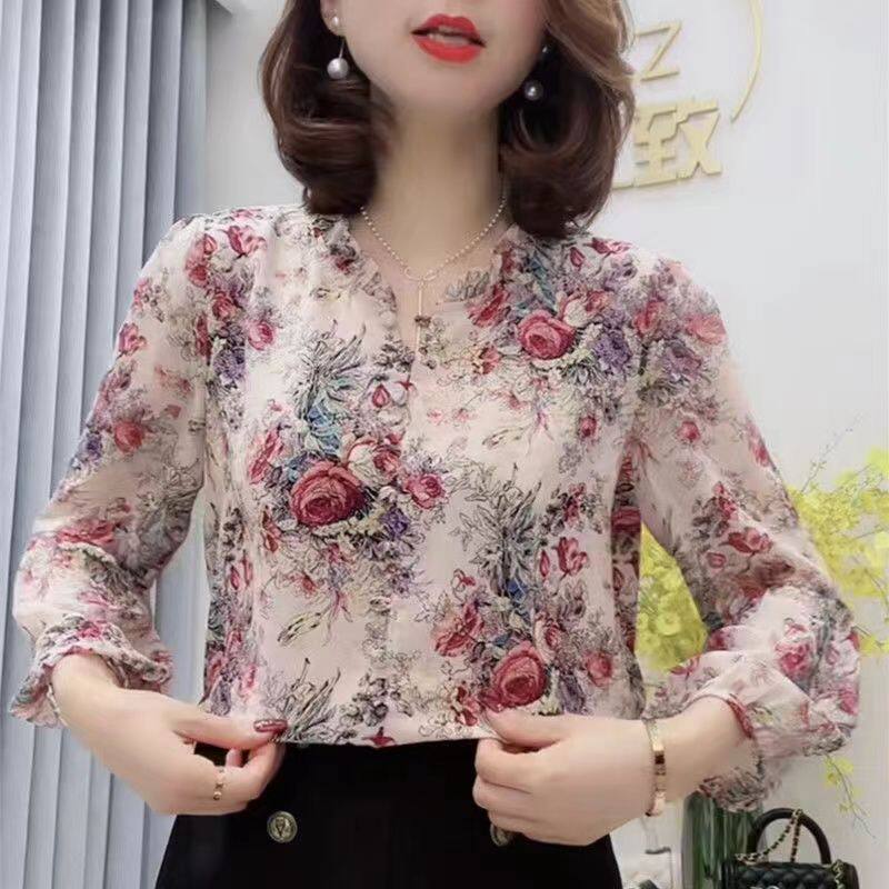 衬衫女九分袖2022早秋新款宽衬衫