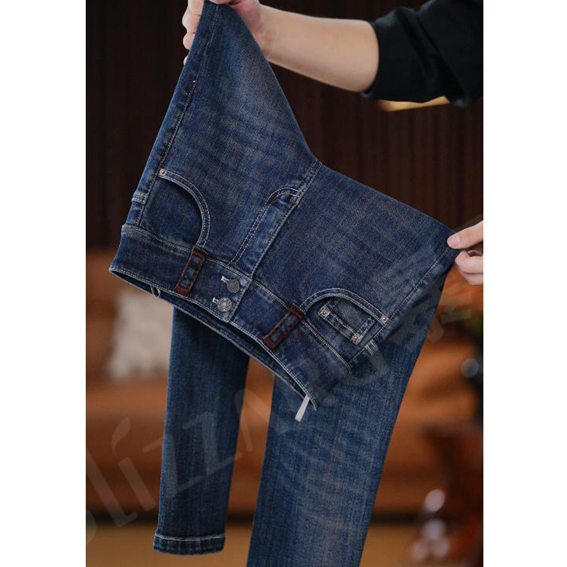 暴雪高腰小脚牛仔裤2025秋冬显瘦