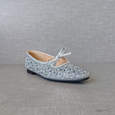 名典2025夏季新品女鞋 韩版时尚水钻套脚单鞋平底浅口女鞋d577320