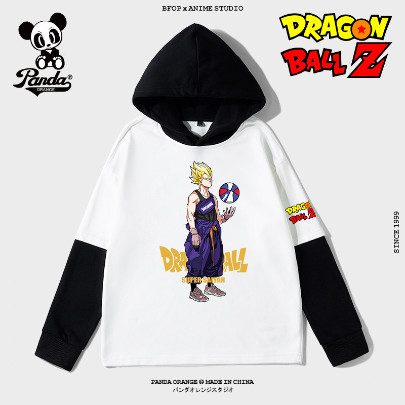 七龙珠联名卫衣男女孙悟空布欧情侣装赛亚人动漫周边潮牌连帽外套