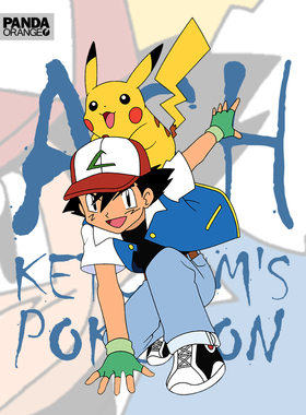 精灵宝可梦联名t恤卡通动漫衣服小智皮卡丘日系学生情侣装卫衣潮