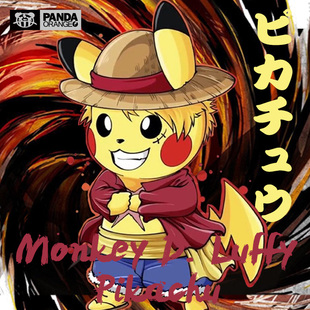 神奇宝贝联名t恤周边路飞皮卡丘喷火龙ins动漫周边衣服连帽卫衣男