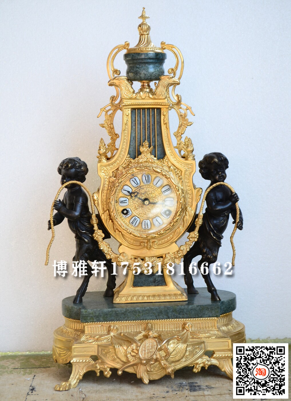 钟表铜铸机械座钟仿国外古董宫廷回流老钟表报时风水镇宅台钟牛蹄