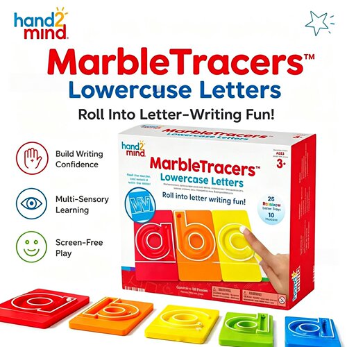 亚马逊新品Marble Tracers儿童益智小写字母滚动辅助器弹珠描摹器