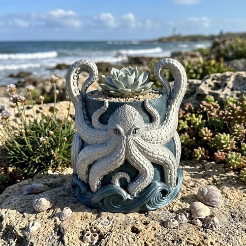 跨境新品Kraken Octopus Planter章鱼克拉肯花盆3D打印工艺品摆件