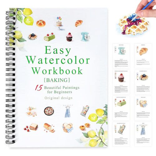 跨境新品Animal Watercolor Painting Workbook水彩画练习册
