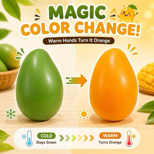 跨境新款 Mango fidget toy 感温变色芒果捏捏乐解压慢回弹捏捏乐