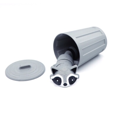 Articulated Raccoon Fidget Toy铰接式浣熊玩具垃圾熊猫和垃圾桶