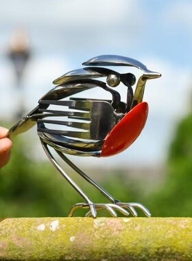 跨境The Robin Scrap Metal Art Sculpture知更鸟废金属艺术雕塑