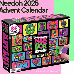 新款 Needoh Advent Calendar 2025尼德降临节日历挤压玩具洞洞乐