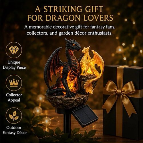 跨境新品Dragon Heritage Solar Garden Light龙之遗产太阳花园灯