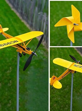 独立站新款 Airplane Weathervane 户外花园装饰金属飞机风车模型