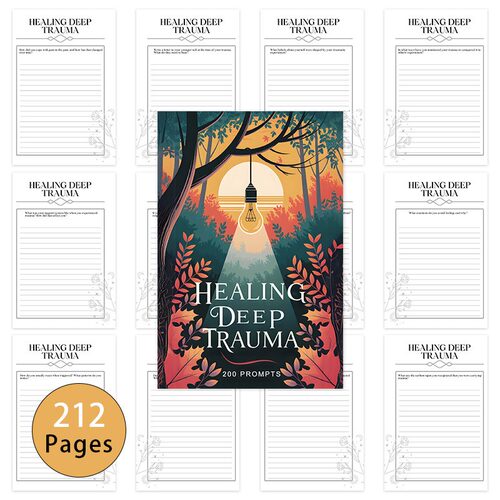 跨境新品 HEALING DEEP TRAUMA 200 PROMPTS 治愈深度创伤笔记本
