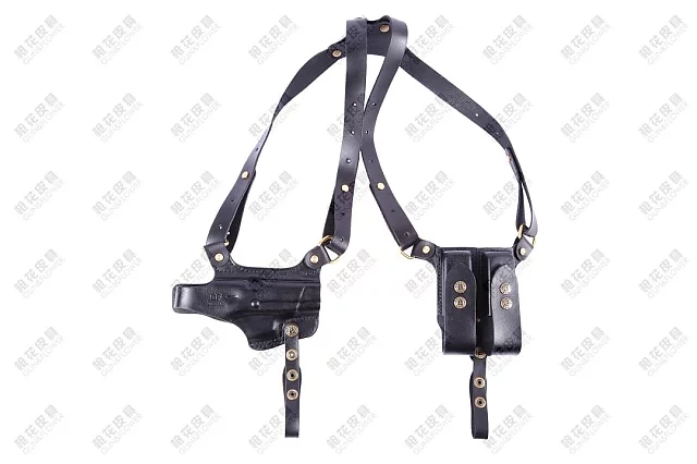 双联腋下牛皮枪套影视道具