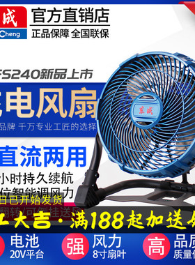 东成锂电风扇交直流两用小型可充电悬挂户外家用20V电池DCFS240Z