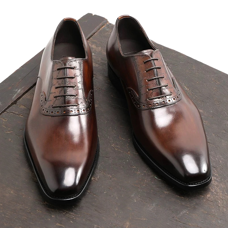 男士英伦牛津鞋头层牛皮正装皮鞋