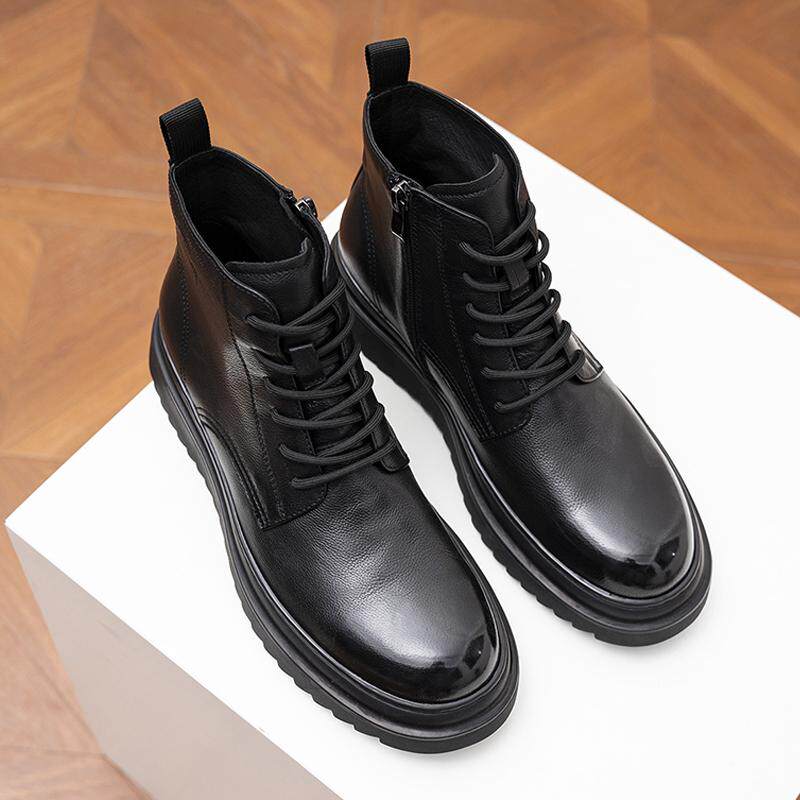 秋冬英伦马丁靴男款皮靴真皮短靴子男士厚底休闲高帮皮鞋头层牛皮