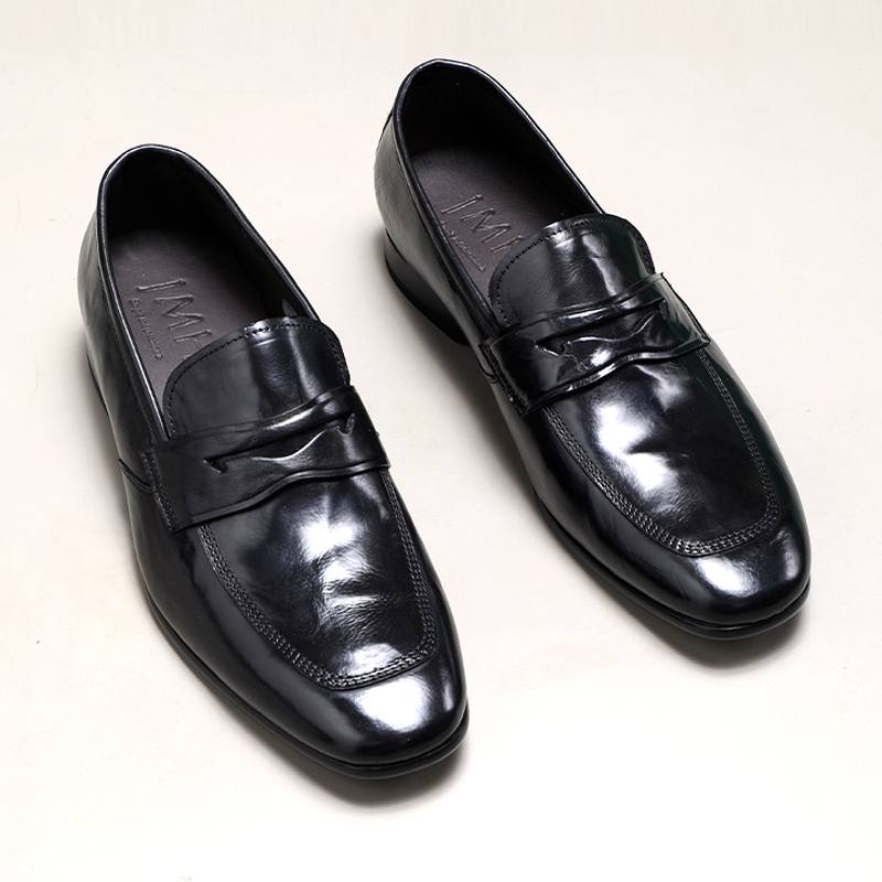 胎牛皮一脚蹬乐福鞋男士休闲皮鞋