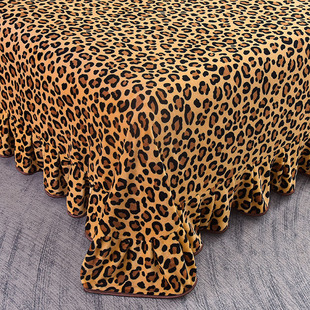 网红款豹纹牛奶绒床单单件冬季加绒单面毛绒珊瑚绒双人被单不掉毛
