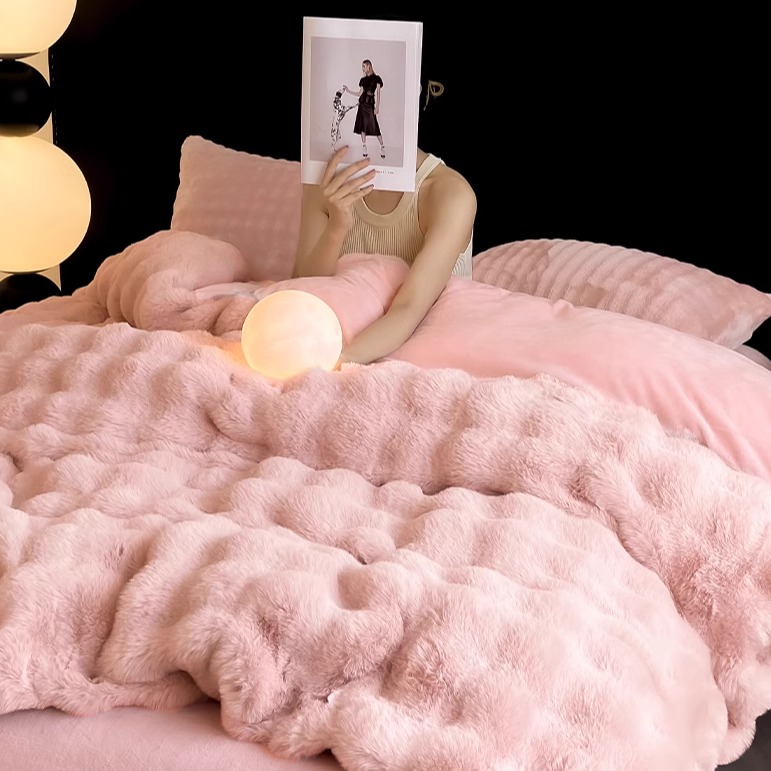 【绒被套单件】兔兔绒公主风加厚双面绒被套双人毛毛被芯套不掉毛