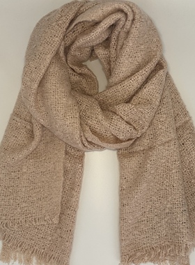 ZAR*高级感绒线感日常出游拍照围巾百搭柔软保暖大尺寸