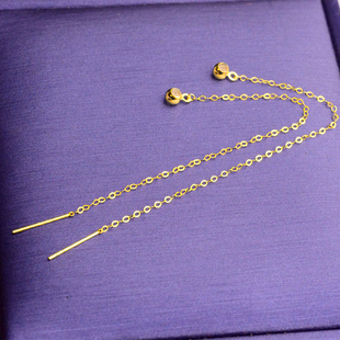 针式耳线au750玫瑰金18k金小玉平安扣配件耳饰耳坠 diy珍珠空托