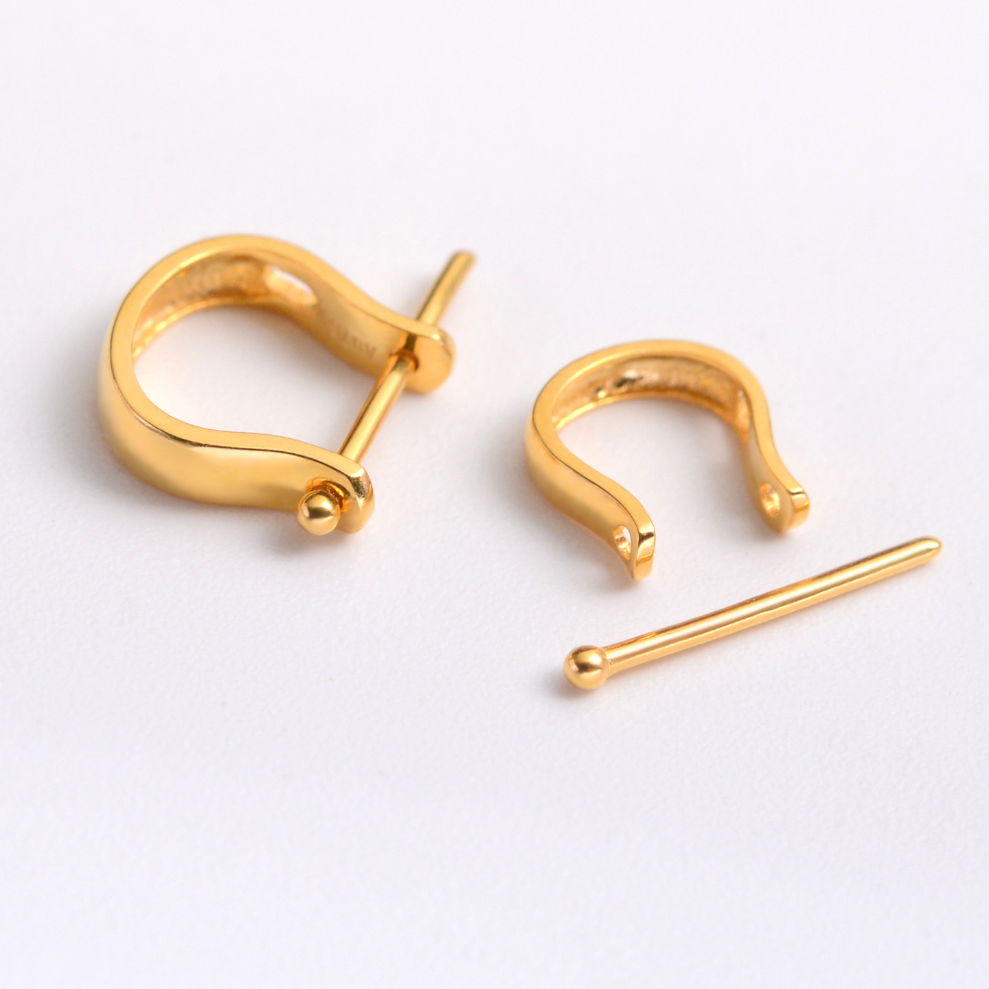 18k金扣头U形镶钻au750黄金白金玉佛彩金吊坠扣空托翡翠扣头配件