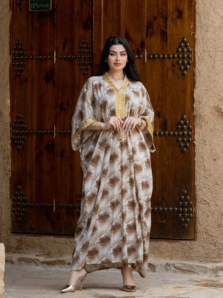 迪拜女装长袍子到脚踝的长款裙子高个子女装170异域风长裙200斤