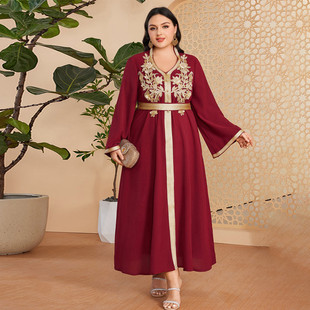 DD23045跨境亚马逊中东女装 晚礼服冰丝皱连衣裙现货