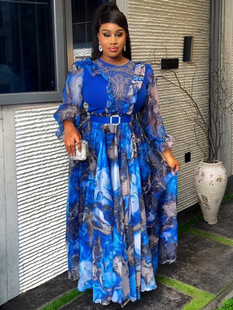 非洲连衣裙木耳边长裙优雅气质高个子女装 clothes 170african