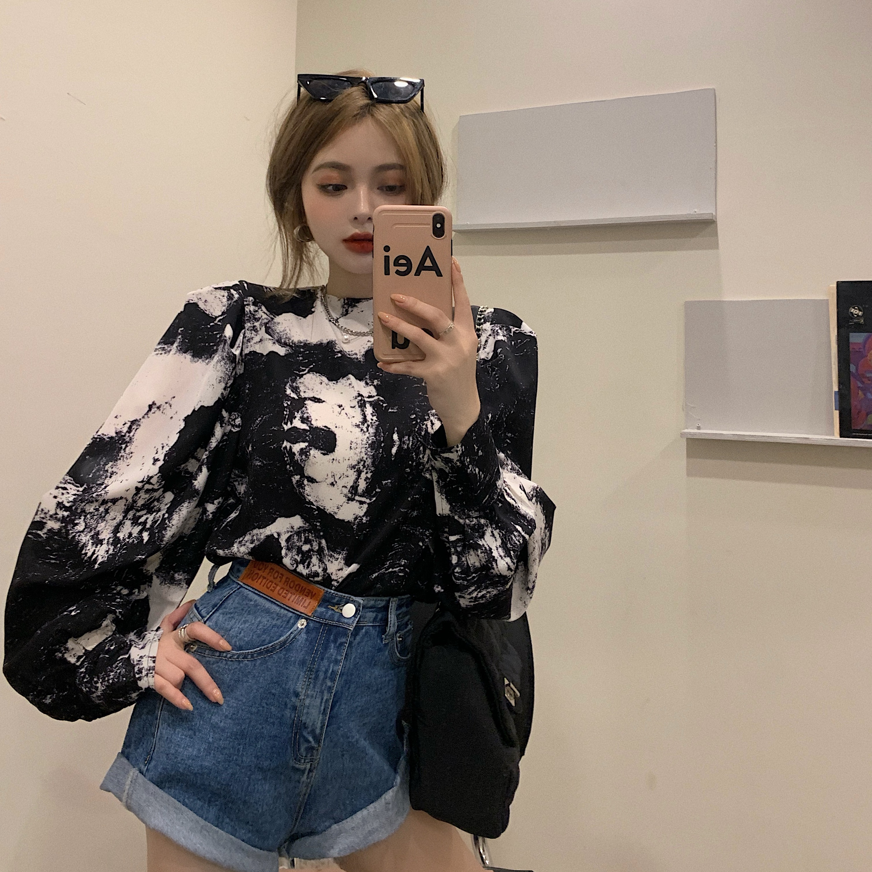 Real price photo ink printing crew neck pullover shirt