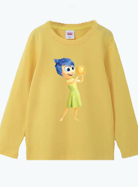 Inside Out头脑特工队玩转脑朋友儿童装亲子装黄色长袖T恤乐乐图