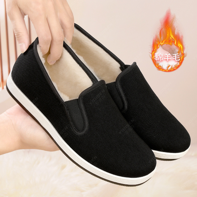 一脚蹬防水爸爸鞋冬季老人棉鞋