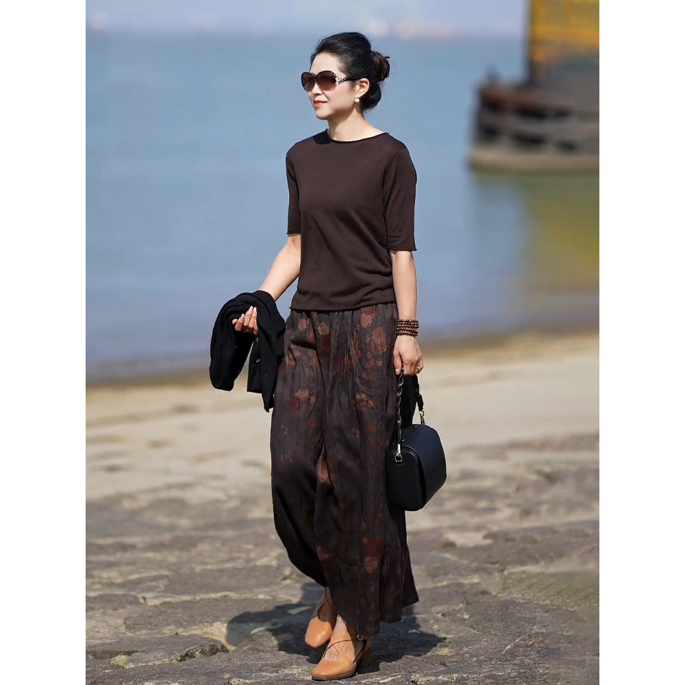 素韵订制女装原创品牌高级感冰丝针织上衣飘逸度假半身长裙两件套,女装/女士精品,时尚套装,淘宝优惠券,粉丝福利购,淘宝优惠卷