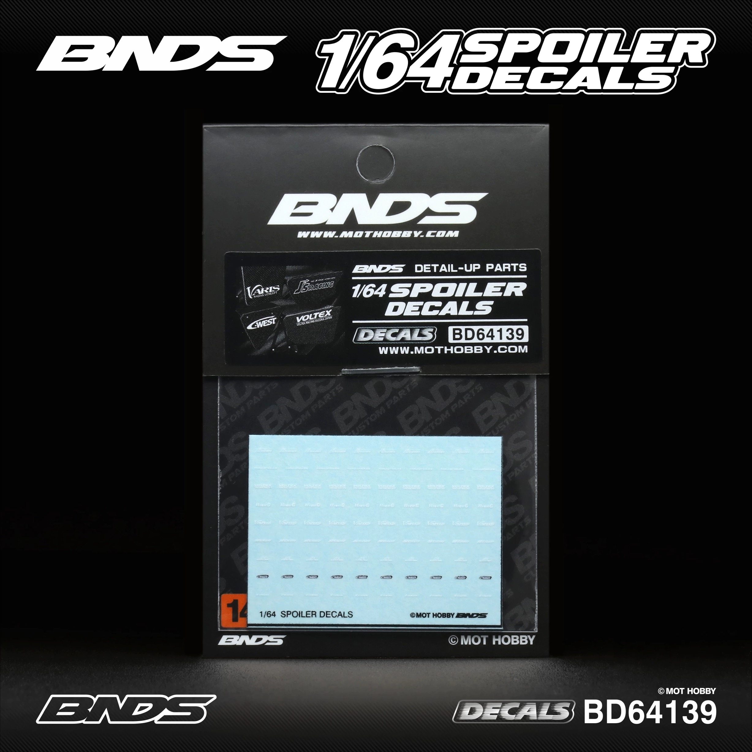 bnds 1:64 64139 汽车模型 改装配件 尾翼水贴图片