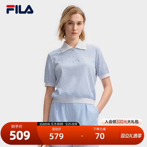 FILA斐乐女士针织短袖POLO衫