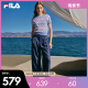 休闲舒适拼色短袖 毛衣 FILA 时尚 Emerald斐乐女子编织衫 2024夏新款