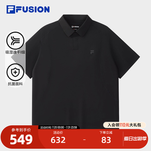 宽松速干上衣 FILA FUSION斐乐潮牌男子针织短袖 POLO衫 2025秋新款