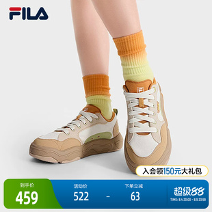 FILA 斐乐官方女鞋BURGER复古帆布鞋2025秋新款汉堡鞋时尚休闲鞋