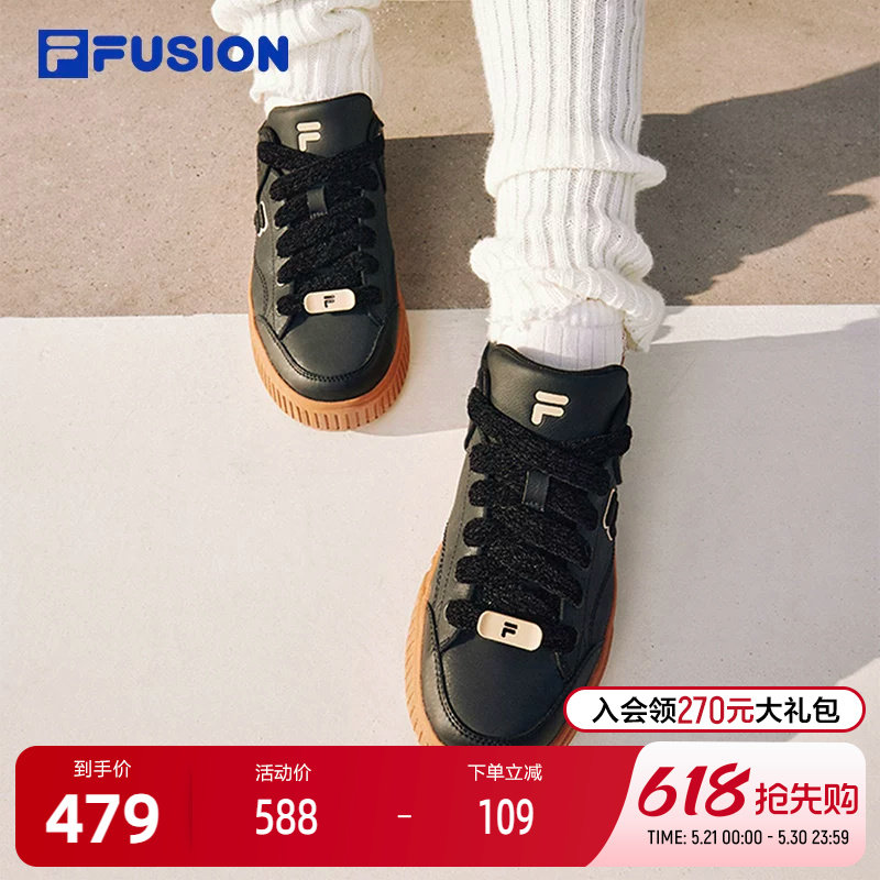 FILA FUSION斐乐潮牌女鞋STACK场下滑板鞋季饼干鞋运