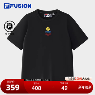 新款 FILA 2025夏季 衫 休闲基础纯棉T恤 FUSION斐乐潮牌女子针织短袖