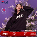 宽松加绒保暖休闲上衣女 经典 FILA斐乐官方连帽运动卫衣情侣款 冬季