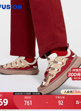 PISA 甜筒鞋丨情人节 FILA FUSION斐乐板鞋女鞋新年款红色面包鞋