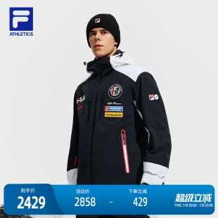 FILA 斐乐官方男士滑雪服2025冬季新款滑雪运动基础拼色连帽棉服